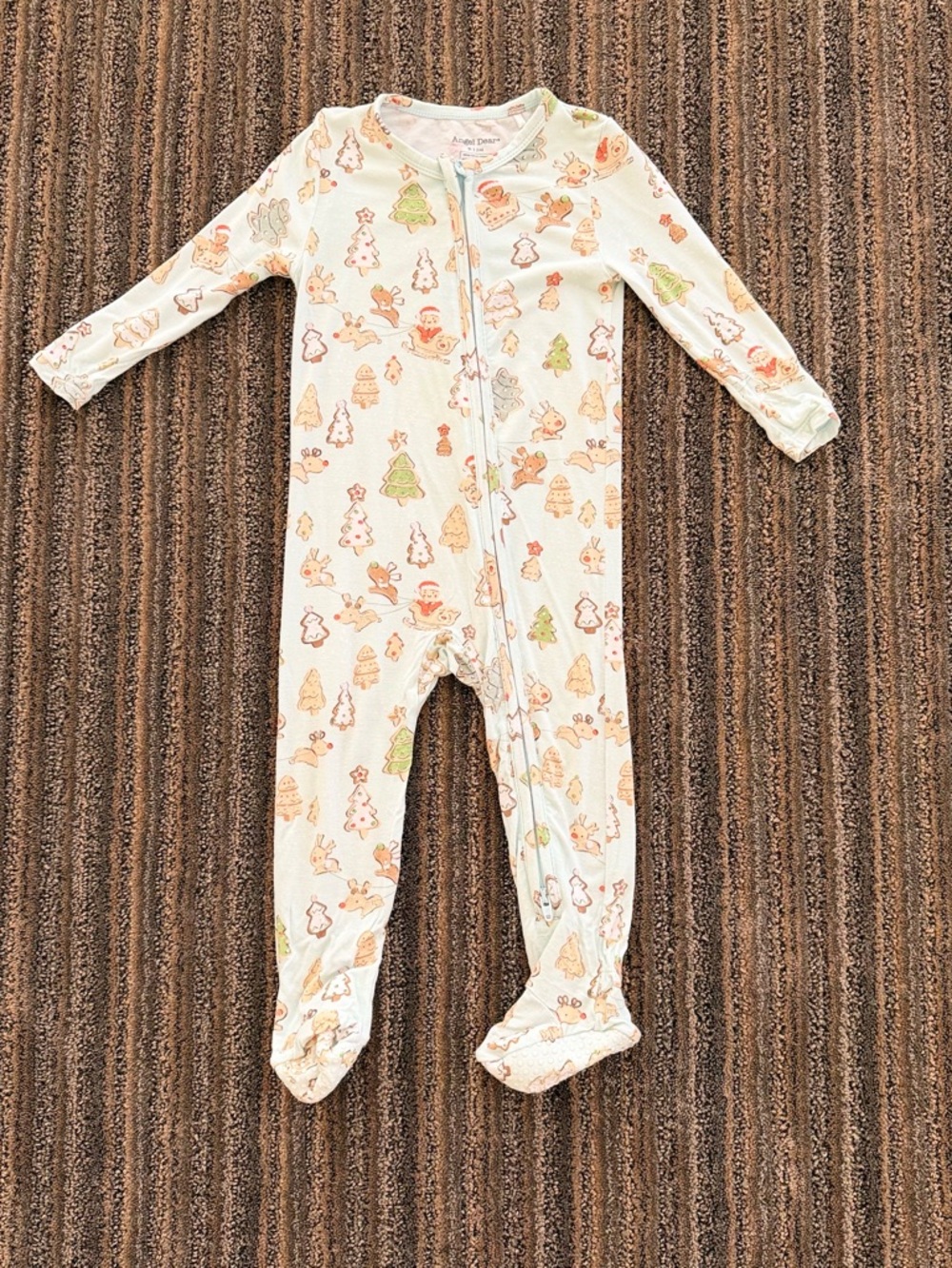 Angel Dear Holiday Print Footed One-Piece
